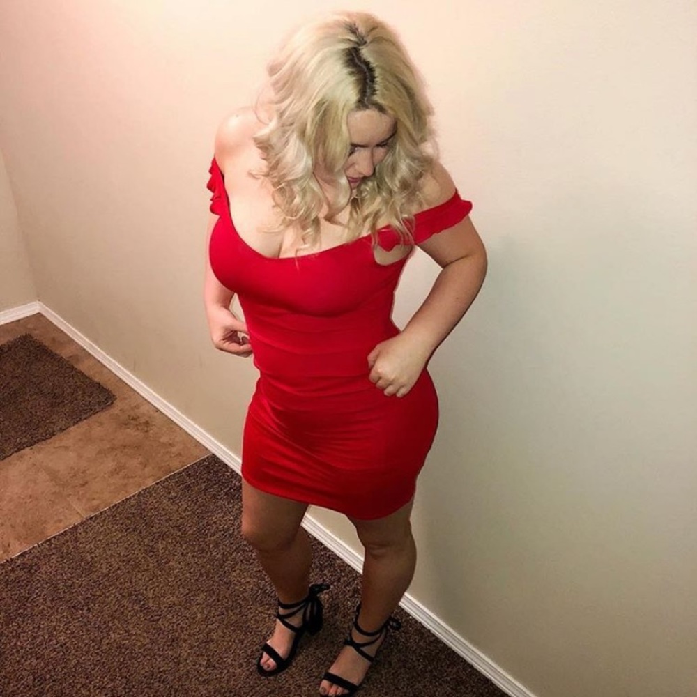 Red party dress